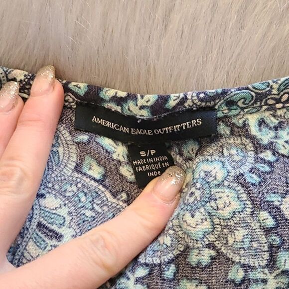 American‎ eagle womens blue button front dress size small - Picture 3 of 5